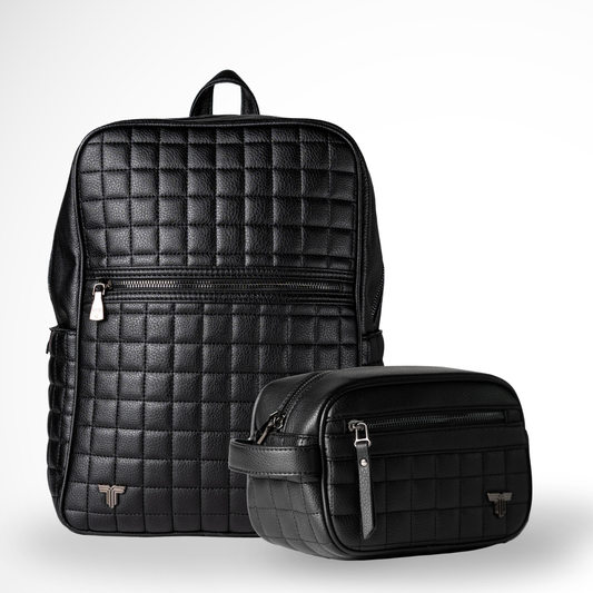 Conjunto Mochila cuadrillé + Neceser Cuadrillé Pequeño